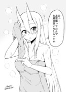 風呂上りの鬼嫁ちゃん絵