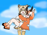 フレンズ同士のお姫様抱っこ