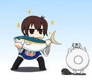 ブリを釣った加賀さん