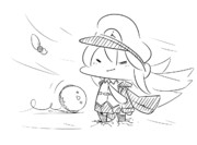 強風で飛ばされるえんぷらちゃんといーぐるちゃん