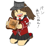 パンを食べる龍驤
