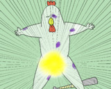 バティングセンターで遊ぶ鳥