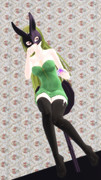 【MMDマイナーモデル使用作】兎仮面玲霞さんフィギュア脚元まで縦向き版