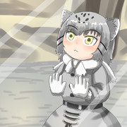 ガラス越しのマヌルネコちゃん