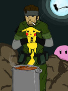 スネークとピカチュウ