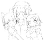 イエイヌちゃんとアムトラちゃんと。