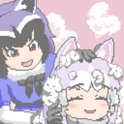 アライさんの洗礼を受けるイエイヌちゃん