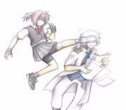 グー提督を蹴り飛ばす不知火