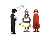 記者の大泉洋から質問を受ける例の鳥コンビ