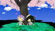 多摩・木曾　桜の木の下で休憩中