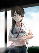 雨に降られてしまった浦波