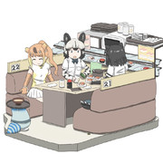 回転寿司に来たハンタートリオ