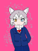 制服を着たイエイヌちゃん