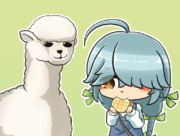 浜波ちゃんとアルパカさん