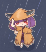 梅雨も笠でばっちりたん