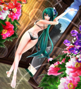 【今日のミクお姉さん】黒パンツで おしりおみあし…♡