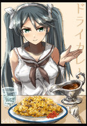 はいっ、ドライカレー食べてイベント頑張って!!