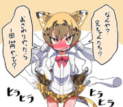 集団にスカートをすごくヒラヒラされたので大人をからかいだした雌ヒョウ