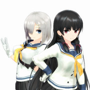 【MMD艦これ】GRIDMAN STYLING なポーズ練習(磯風浜風)
