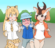 百合に挟まれるキュルル