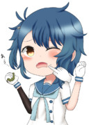 5月カレンダーの柏餅を食べてる福江ちゃんのほっぺをぷにぷにするだけ