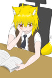 頬杖つきながら読書するリランちゃん