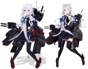 海風改二【MMD艦これ改造モデル】比較(ぽんぷ長式改変)