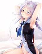 海風ちゃんに腋見せてもらった