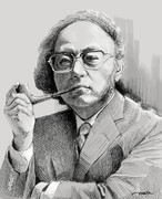 追悼似顔絵：竹村健一さん