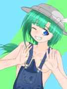 裸オーバーオール