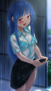 最近あんまり話をしなくなったけど梅雨のある日に雨宿りに入ったバス停でばったり出会って濡れた制服に