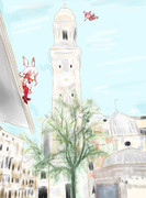 けもフレお絵描きトキ＆ショウジョウトキ　背景も描いたよ！