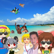 海にやって来た先輩たち