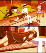 夕暮れの縁側で