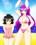 鈴仙さんとてゐちゃんと一緒に海水浴へ