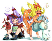 汗とモフ毛を飛ばす子狐