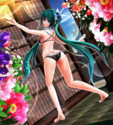 【今日のミクお姉さん】暑い日も 下着で過ごしちゃう…っ♡