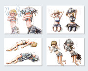 ハシビロちゃんとメカクレちゃんでいろんなポーズの練習