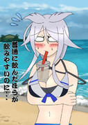 タピオカチャレンジする水着海風改二