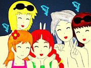 ナイトプールで記念撮影！