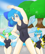 9月だけど真夏のスク水チルノちゃん