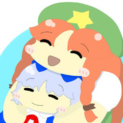 チルノを抱っこしてひんやりする美鈴