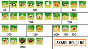 AKARI ROLLING の食べ物の一覧