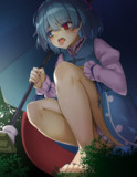 驚かそうと潜み続けて徹夜する小傘ちゃん