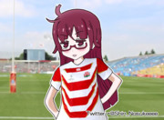 りょくちゃん、ラグビー日本代表を応援する