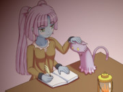 エニラちゃんと猫　宿屋にて