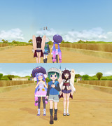 頭に羽の生えたヒトっぽいのが空を飛んでる瞬間