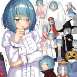 ハロウィンで着ていく仮装を悩む小傘ちゃん