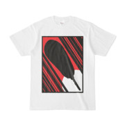 シンプルデザインTシャツ 白円にアメリカンドッグ