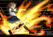 バスターウルフをぶっ放す朧ちゃん